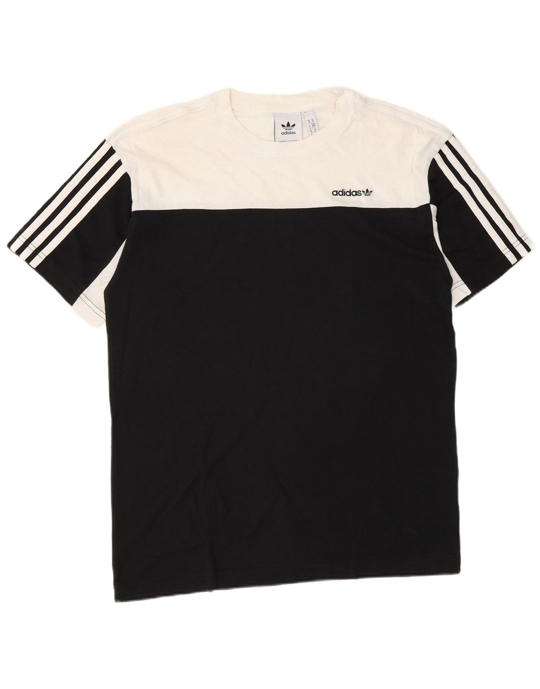 T-shirt da uomo Adidas Top in cotone color block medio nero