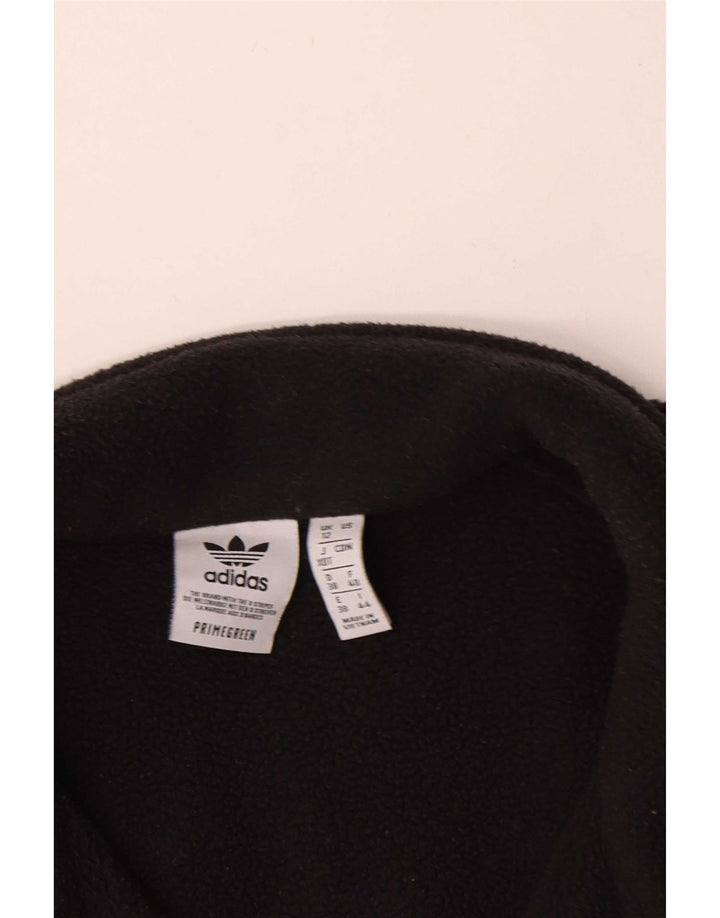 Maglione in pile oversize da donna con zip e collo Adidas UK 12 medio poliestere nero