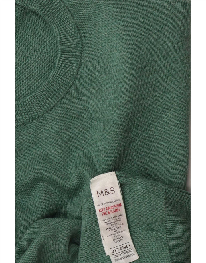 Maglione maglione girocollo da uomo Marks & Spencer XL cotone verde