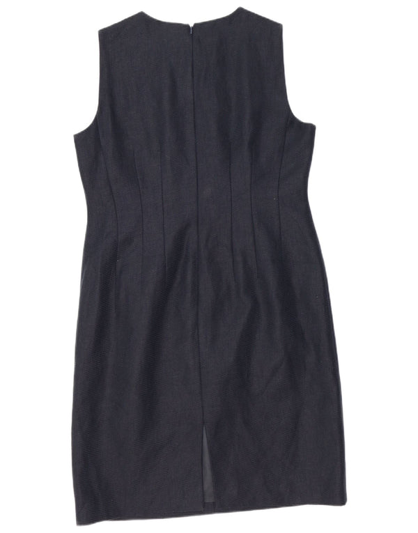 Hobbs Vestito Senza Maniche Donna Taglia UK 16 Grande Blu Navy Lino