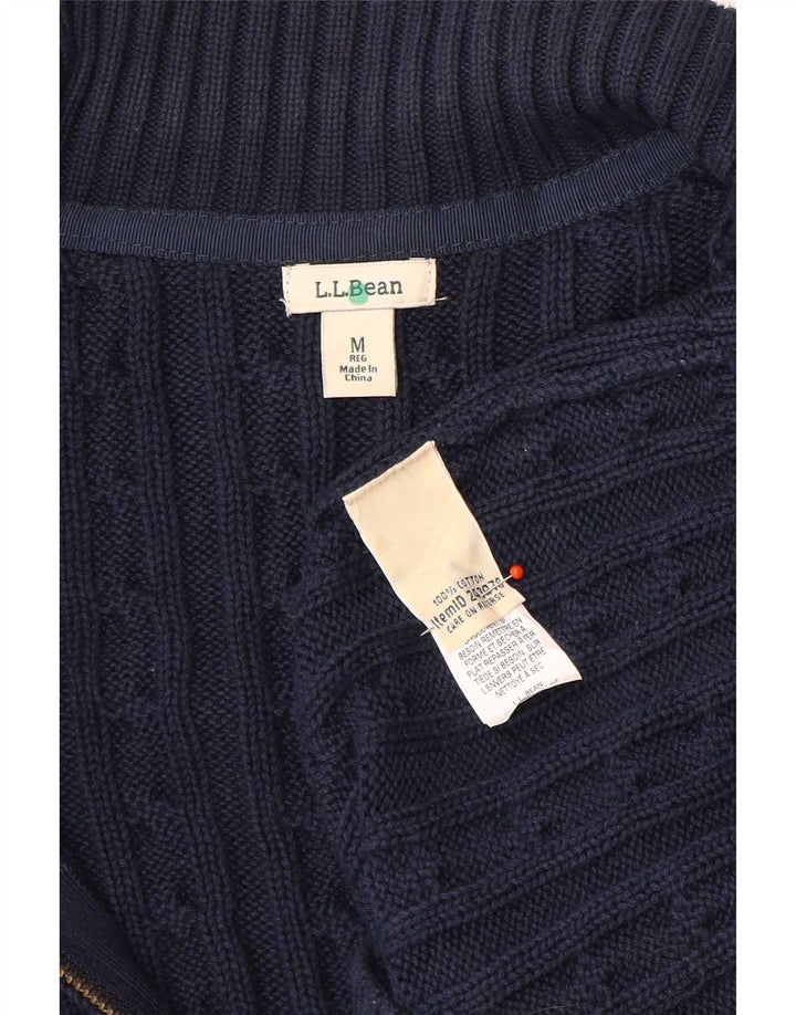 Maglione cardigan da donna L.L.Bean UK 14 cotone blu navy medio