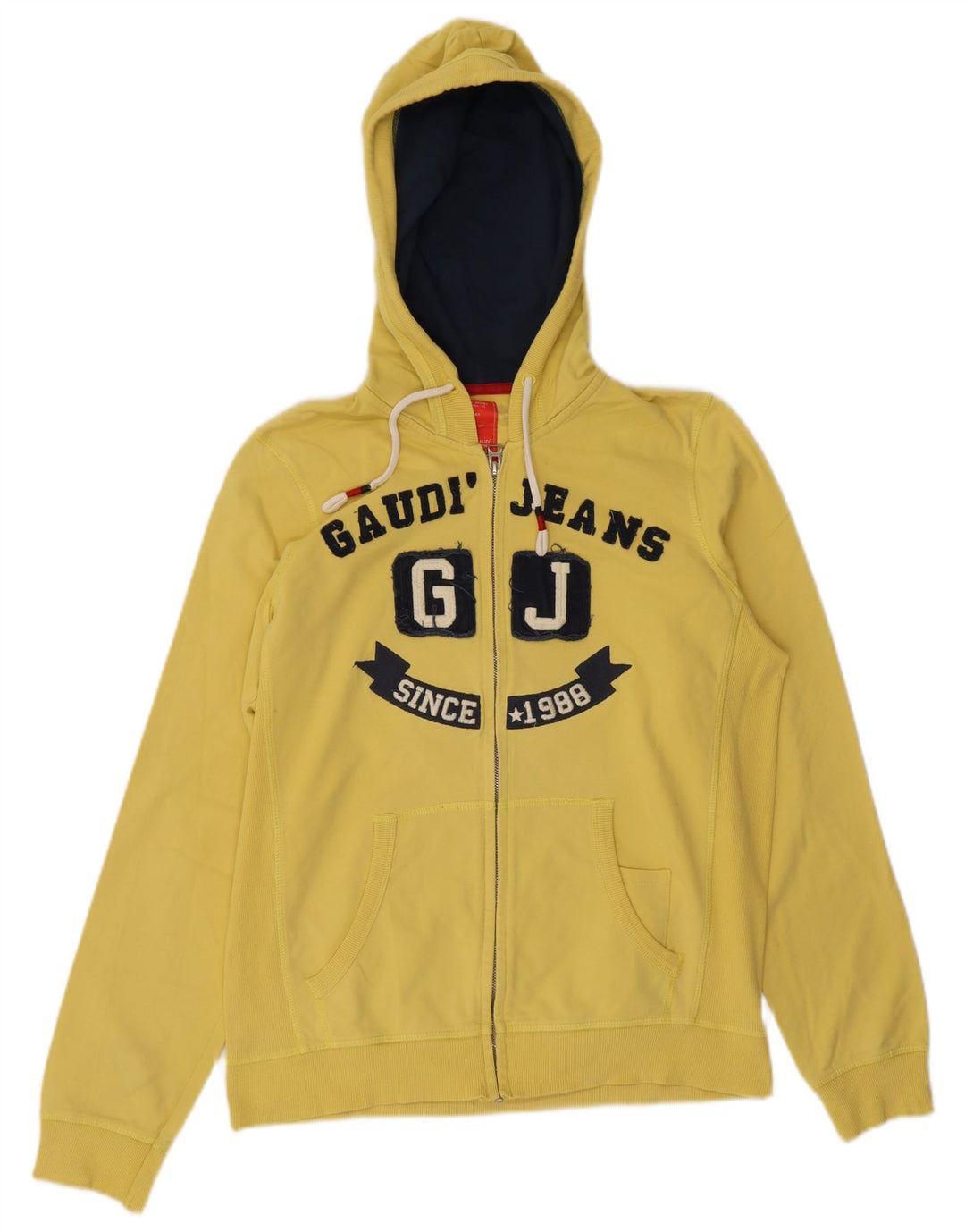 Maglione con cappuccio e zip grafica da donna Gaudi UK 12 Giallo medio