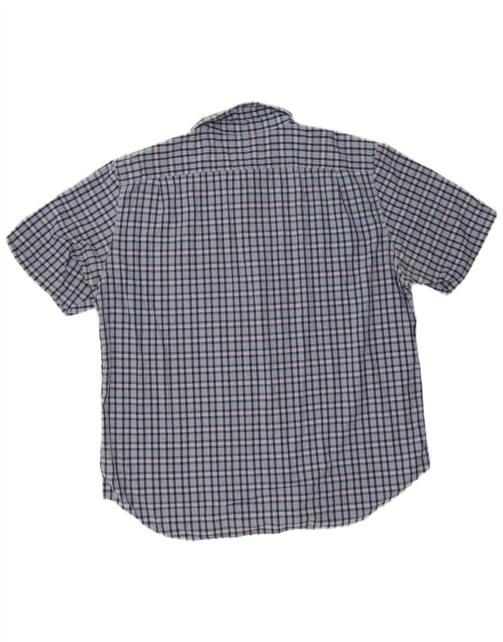 Camicia a maniche corte da uomo Nautica 2XL in cotone a quadri blu