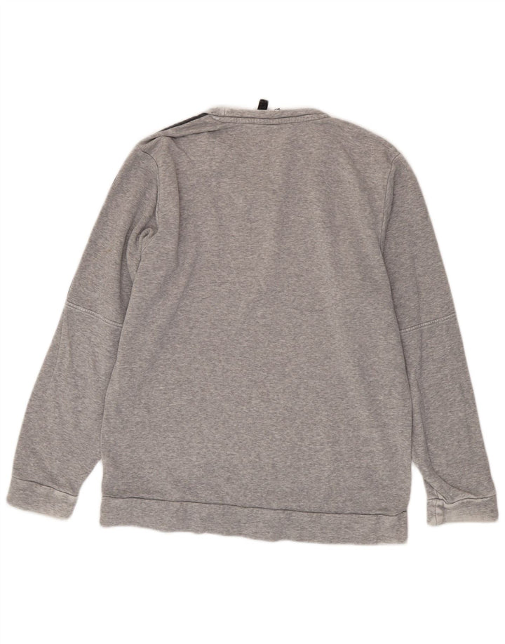 Felpa da uomo ADIDAS maglione grande cotone chiazzato grigio