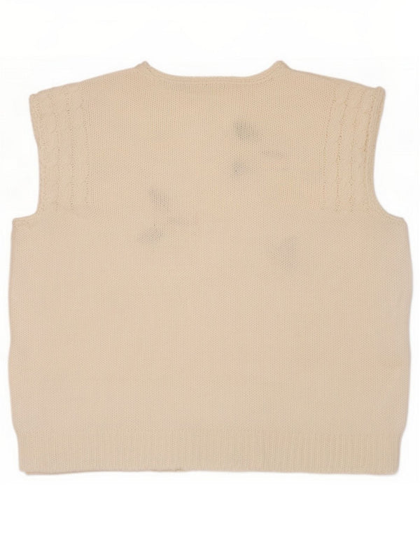 Canotta corta da donna vintage UK 14 grande bianca floreale