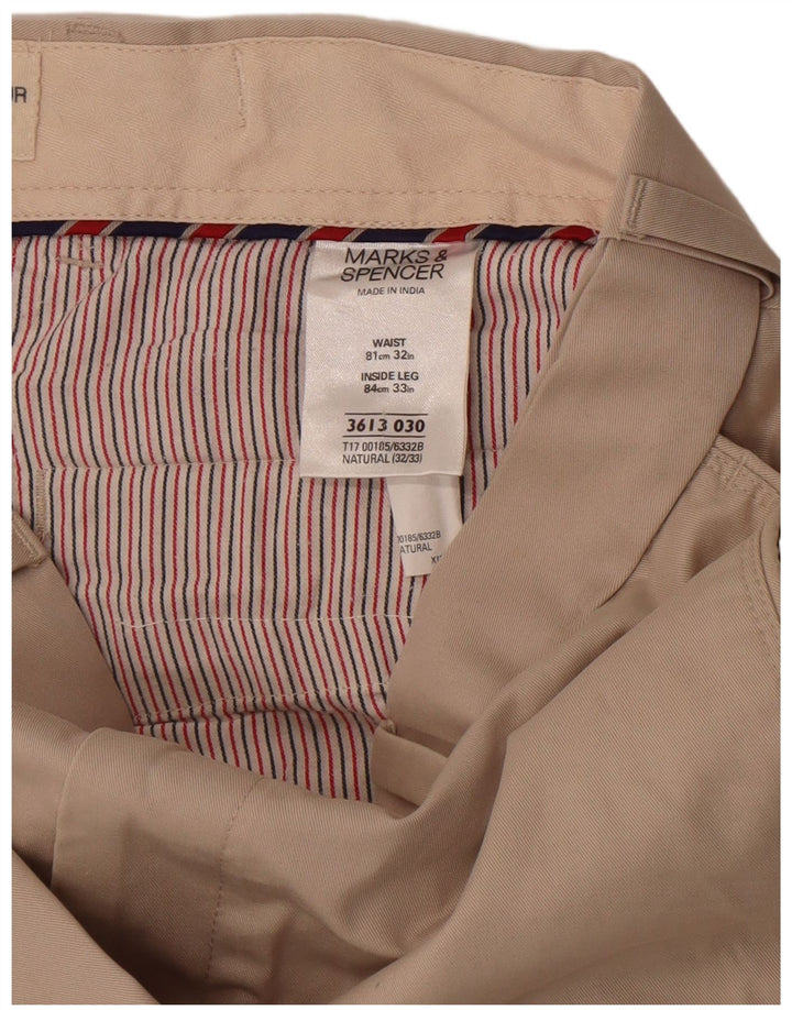 Pantaloni chino dritti Marks & Spencer da uomo blu Harbour W32 L33 Beige
