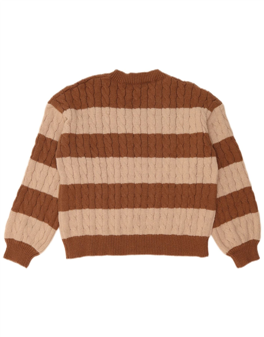 Maglione maglione con scollo a V da donna SHEIN UK 14 Blocco colore marrone medio