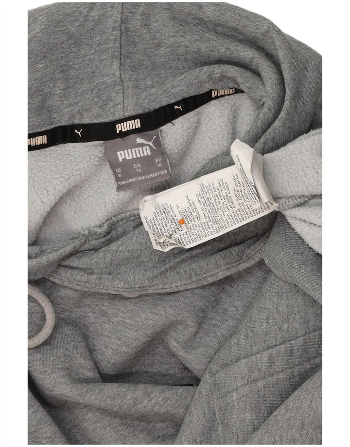 Felpa con cappuccio PUMA da uomo XL in cotone grigio