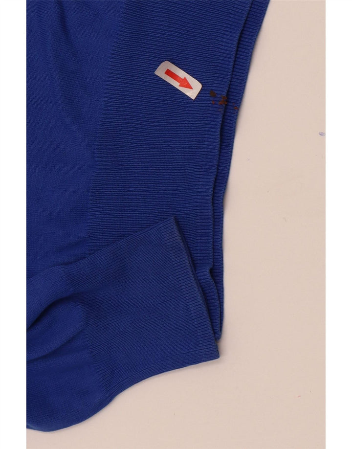 Maglione Zara da uomo con scollo a V in cotone blu medio