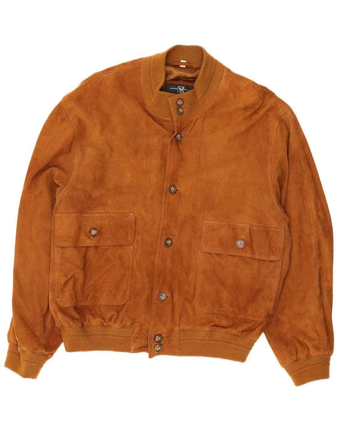Giubbotto bomber vintage in pelle scamosciata da uomo IT 54 2XL in pelle beige