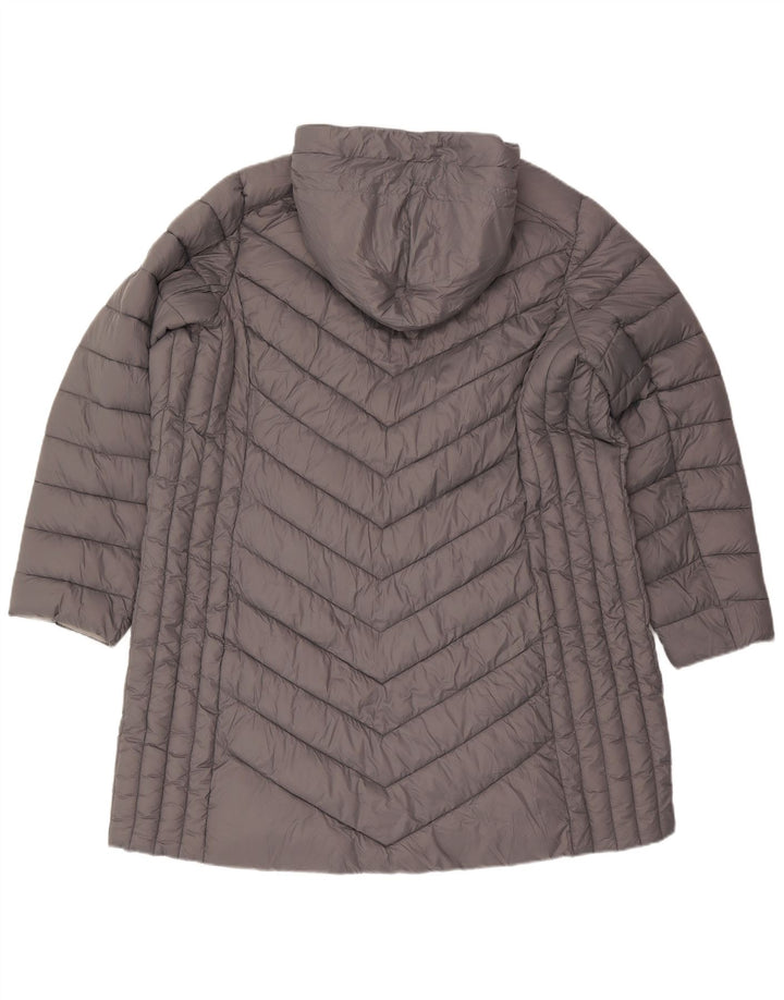 Cappotto imbottito oversize con cappuccio da donna Michael Kors UK 22 2XL Nylon grigio