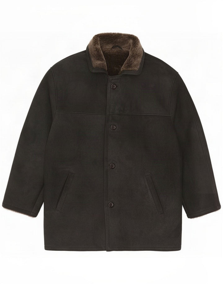 M. Giubbotto in shearling da uomo Flues IT 56 3XL Pelle nera