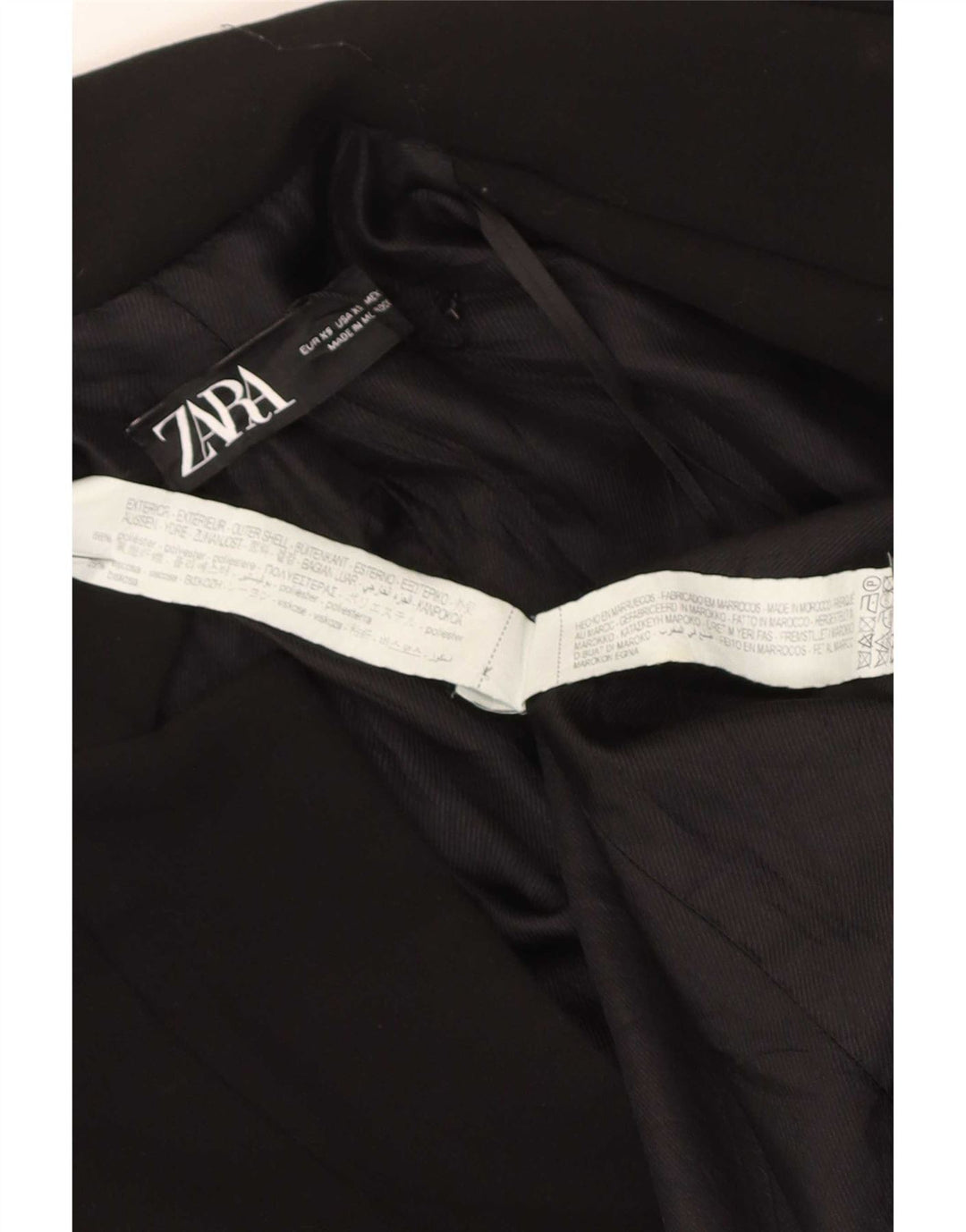 Soprabito aperto da donna Zara UK 6 XS poliestere nero