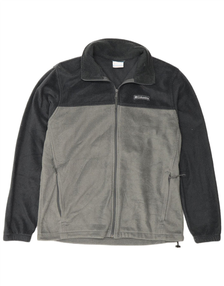 Giacca in pile da uomo Columbia UK 40 Large Grigio Colourblock Poliestere