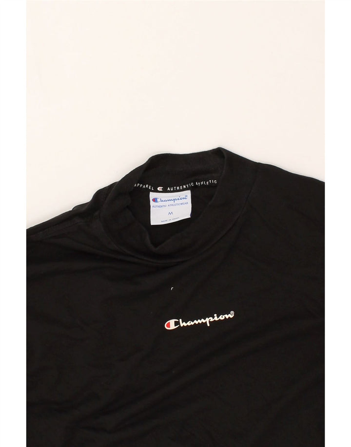 CHAMPION Womens Crop Graphic Top Long Sleeve UK 14 Medium Black Cotton Vintage Champion and Second-Hand Champion from Messina Hembry 