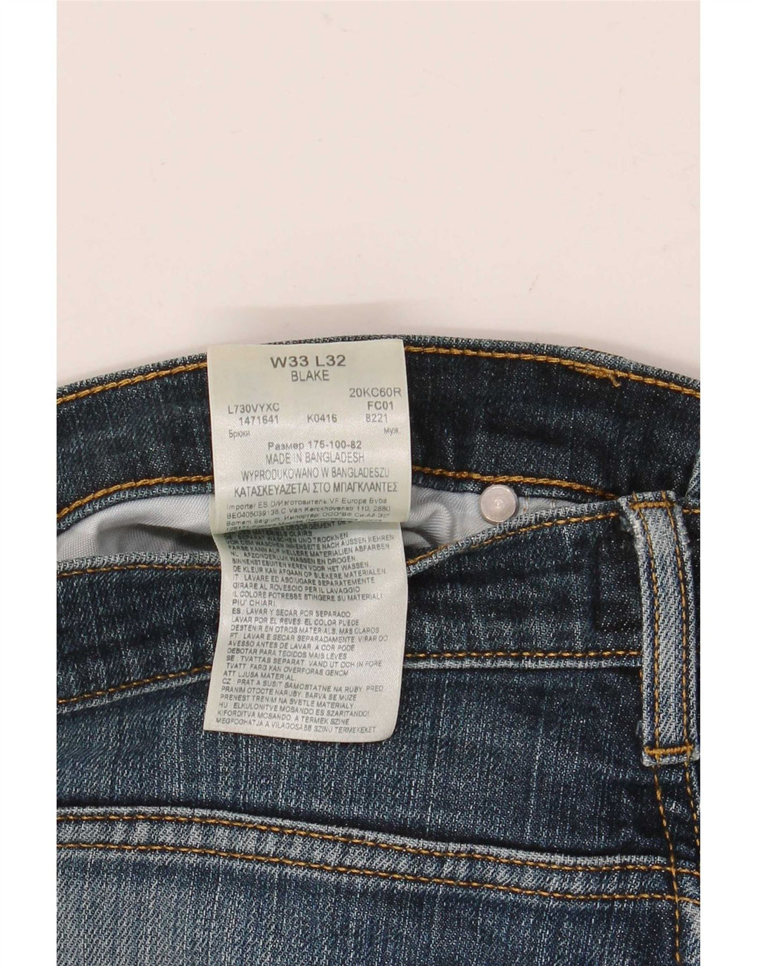 Jeans dritti Lee Blake da uomo W33 L32 cotone blu