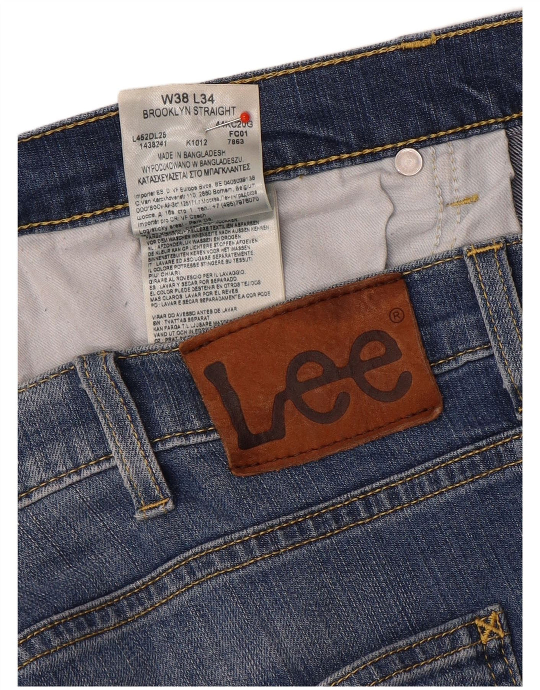Jeans dritti da uomo Lee Brooklyn W38 L29 cotone blu