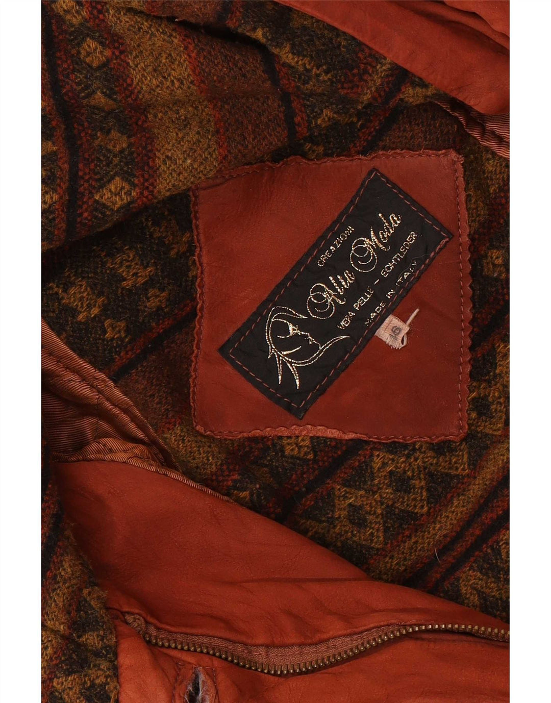 Cappotto oversize in pelle con cappuccio da donna Alta Moda IT 46 grande marrone