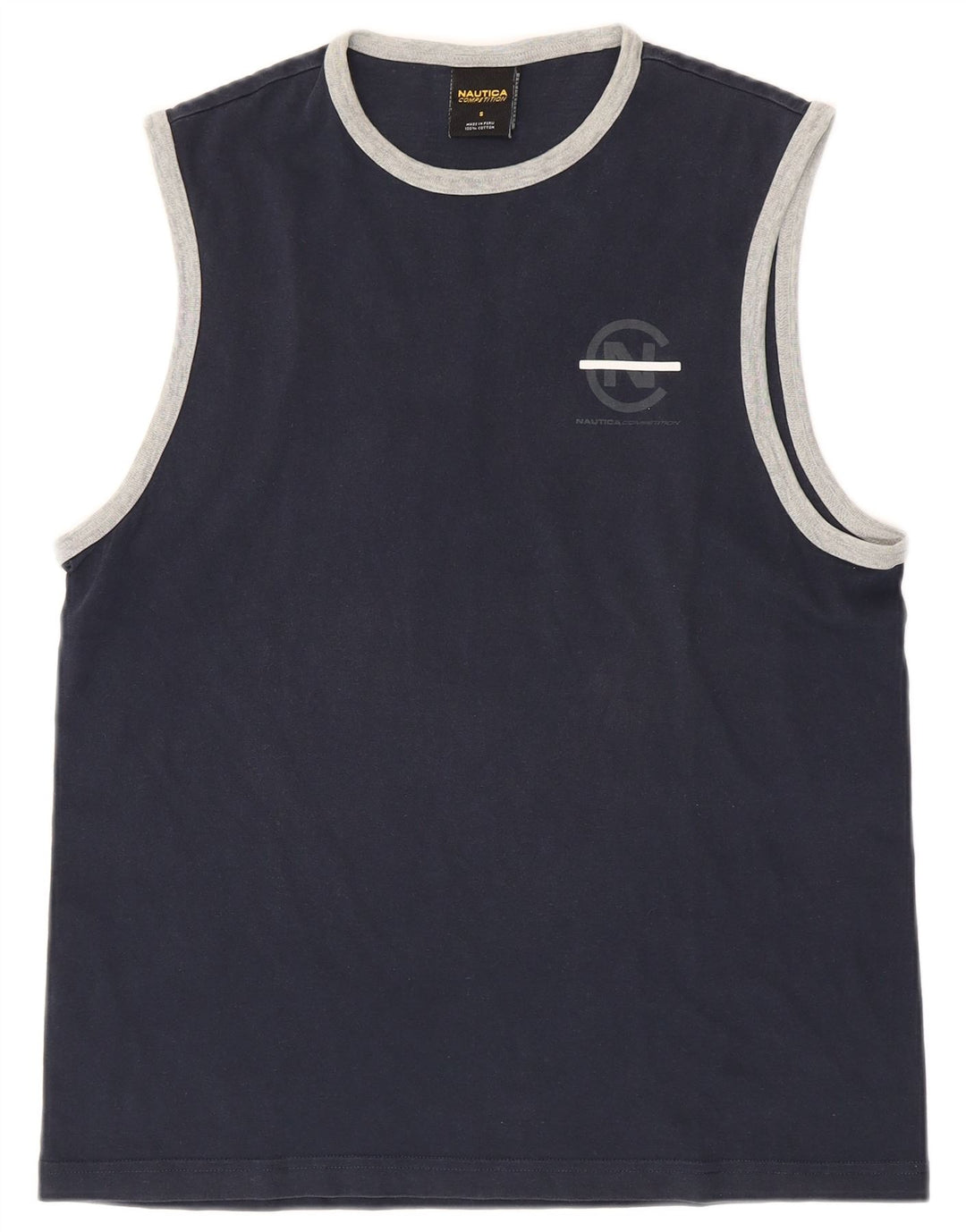 Canottiera grafica da uomo Nautica piccola in cotone blu navy