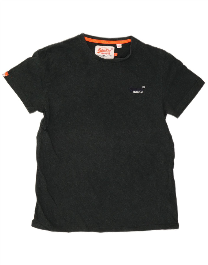 T-shirt da uomo Superdry Top grande in cotone nero