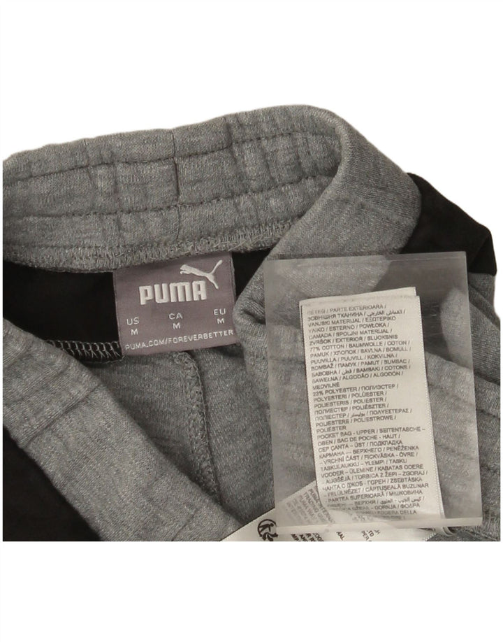 Pantaloni da tuta da uomo Puma in cotone color block grigio medio