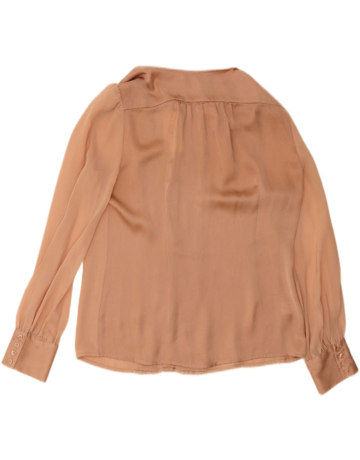 Camicetta da donna con volant sul davanti Viyella UK 10 piccola in poliestere beige