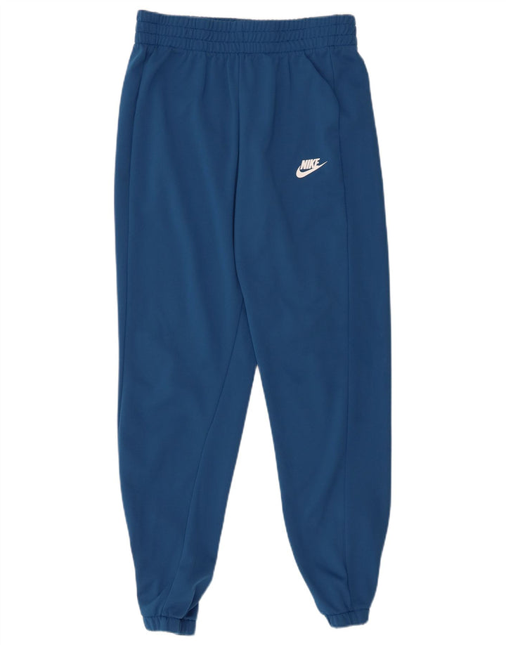 NIKE Boys Tracksuit Trousers Joggers 13-14 Years XL Blue Polyester