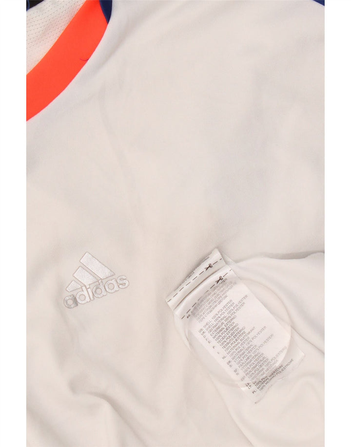 T-shirt da uomo Adidas Top in poliestere color block bianco medio