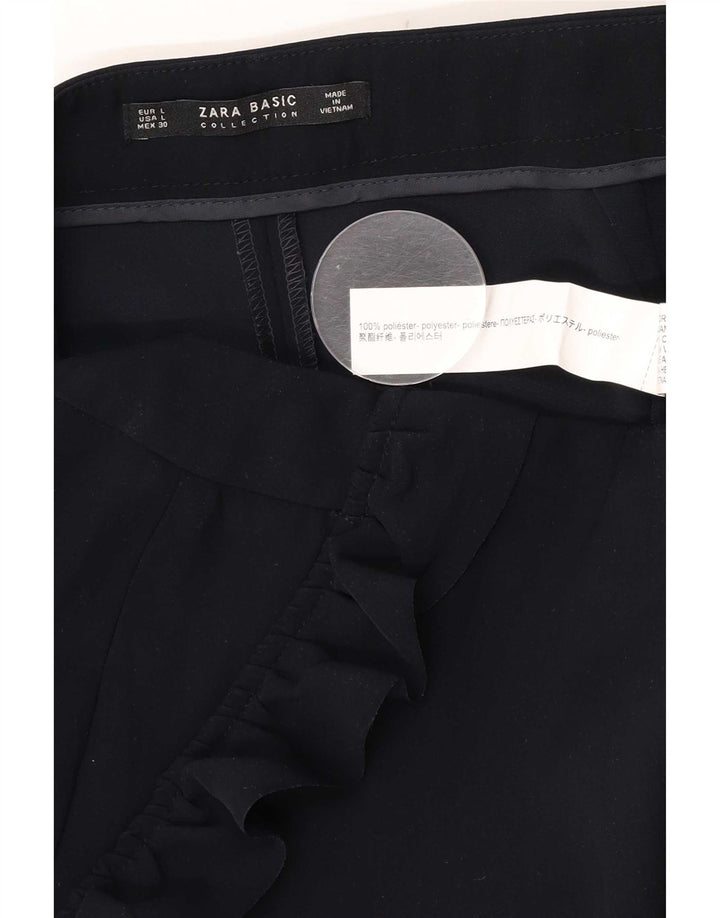 Pantaloni corti affusolati da donna Zara grandi W30 L25 poliestere blu navy