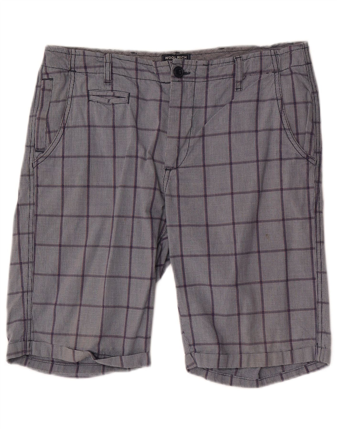 Pantaloncini chino da uomo Woolrich W32 a quadri blu medio