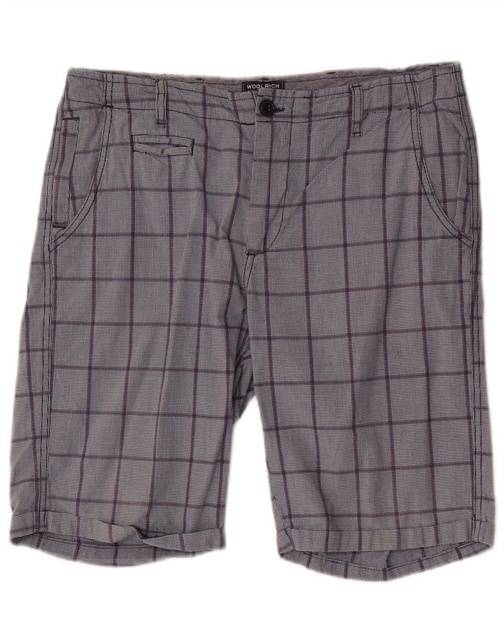 Pantaloncini chino da uomo Woolrich W32 a quadri blu medio