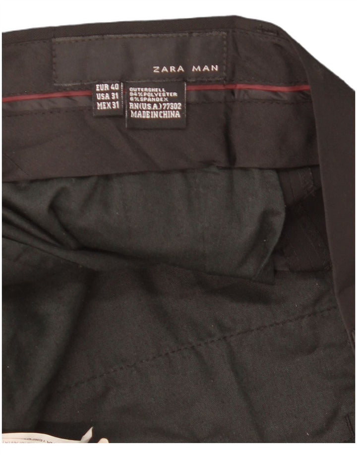 Pantaloni chino dritti da uomo ZARA EU 40 medio W31 L34 poliestere nero