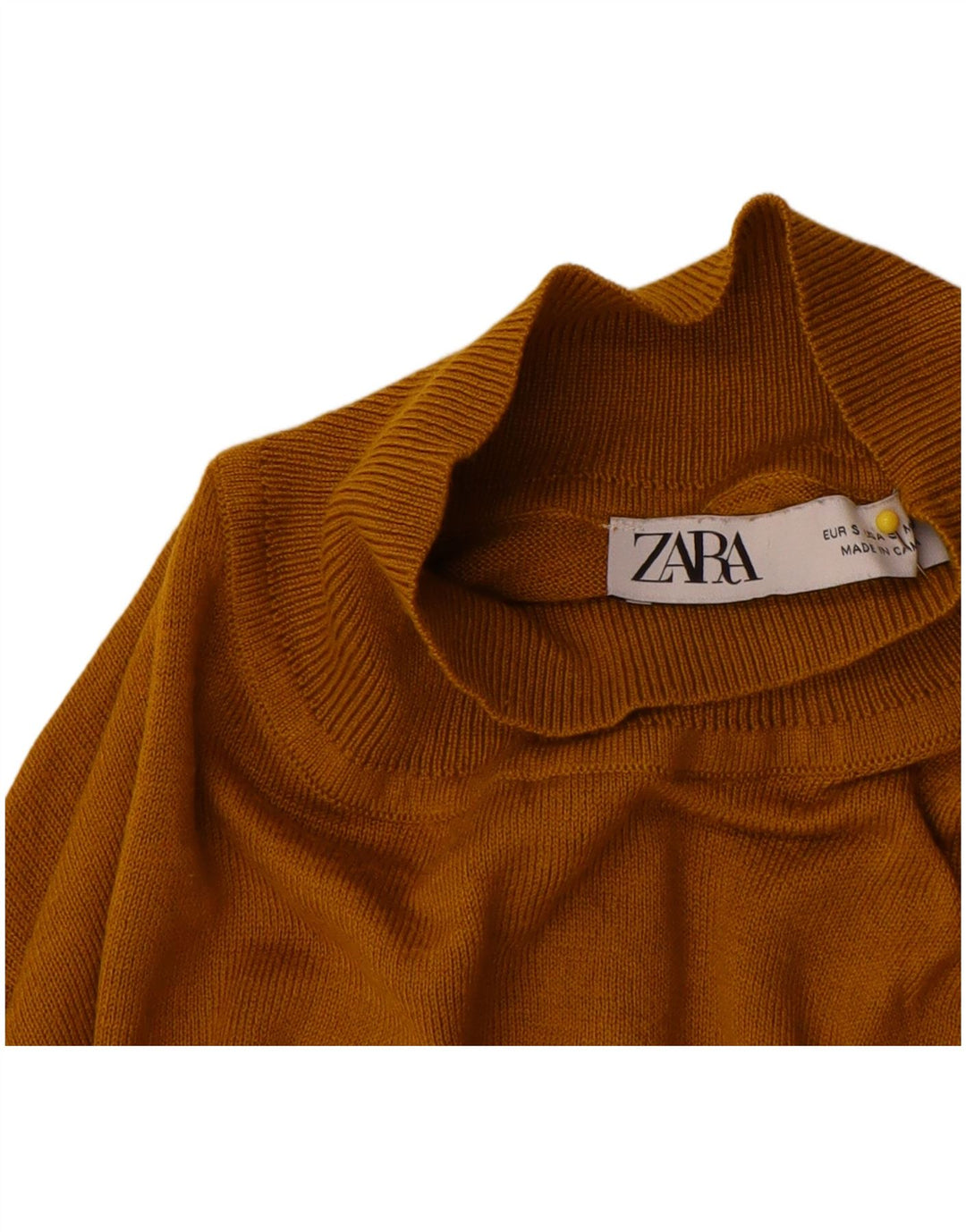 Maglione maglione collo alto da donna Zara UK 10 piccolo beige
