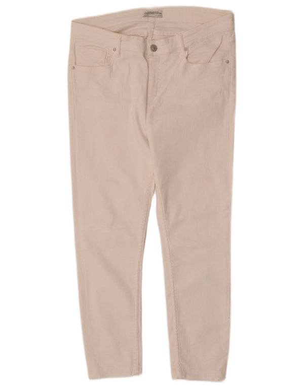Jeans skinny corti da donna Zara EU 42 Large W32 L26 Bianco