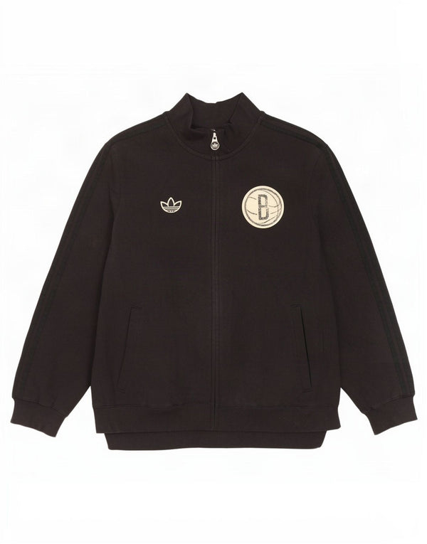 Adidas Womens Brooklyn Nets Graphic Tracksuit Top Jacket UK 18 XL Black