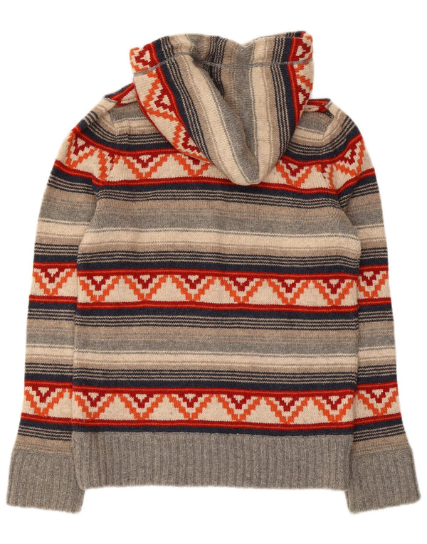 HOLLISTER Maglione da uomo con cappuccio maglione piccolo a righe multicolore azteco
