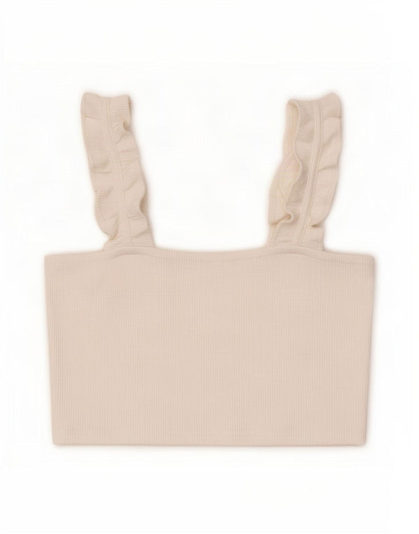 Top corto da donna Zara UK 14 grande bianco