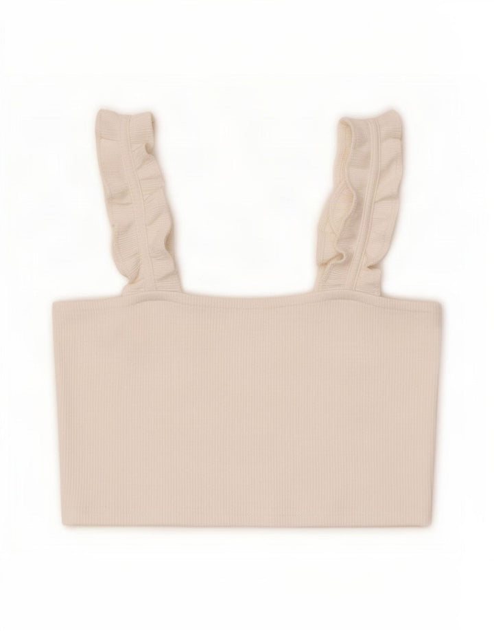 Top corto da donna Zara UK 14 grande bianco