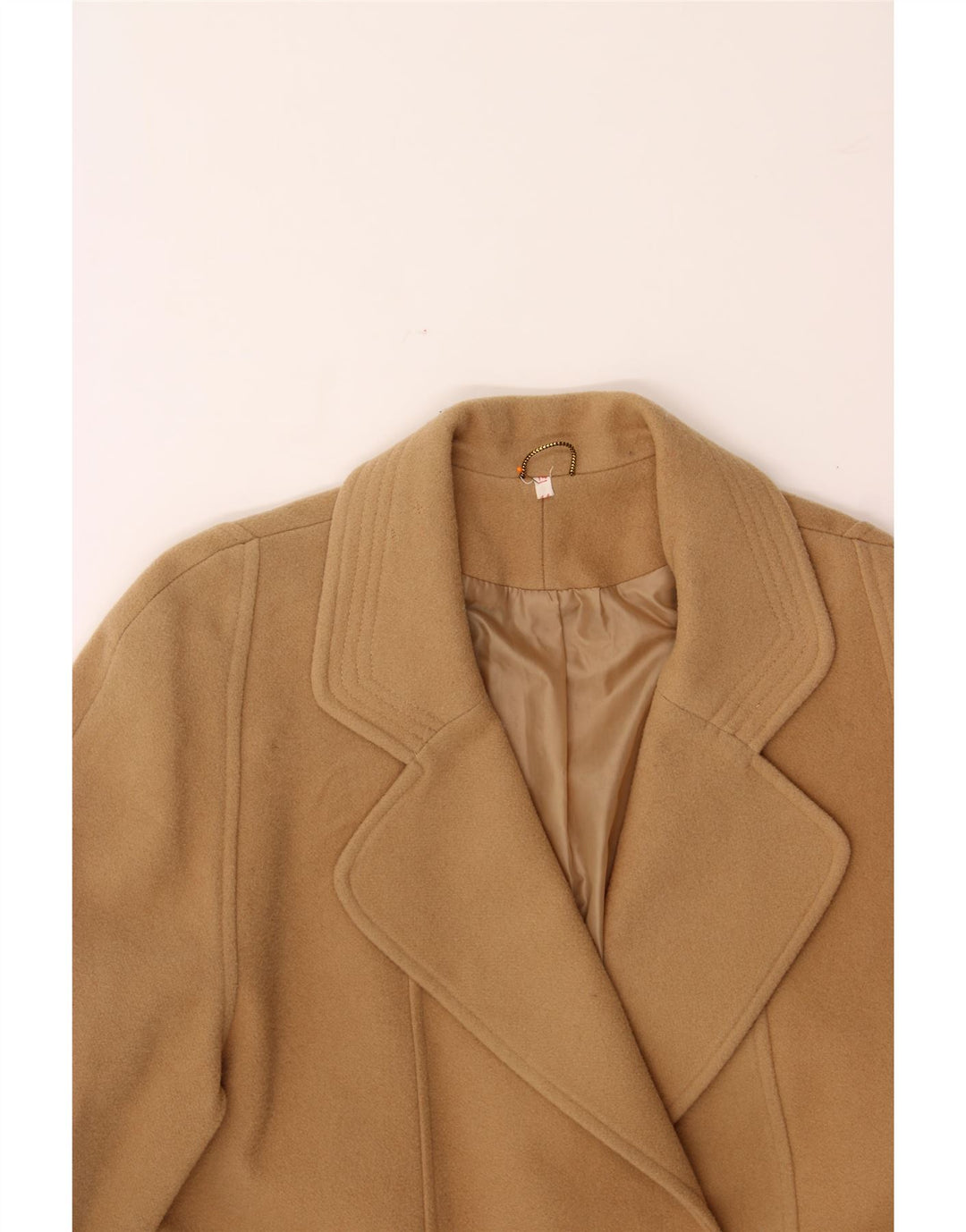 VINTAGE Womens Double Breasted Coat UK 14 Medium Brown Wool Vintage Vintage and Second-Hand Vintage from Messina Hembry 