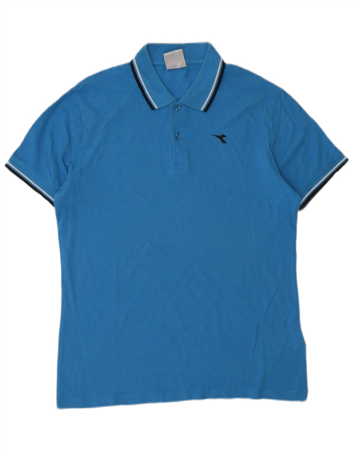 Polo Uomo Diadora Blu Medio in Cotone