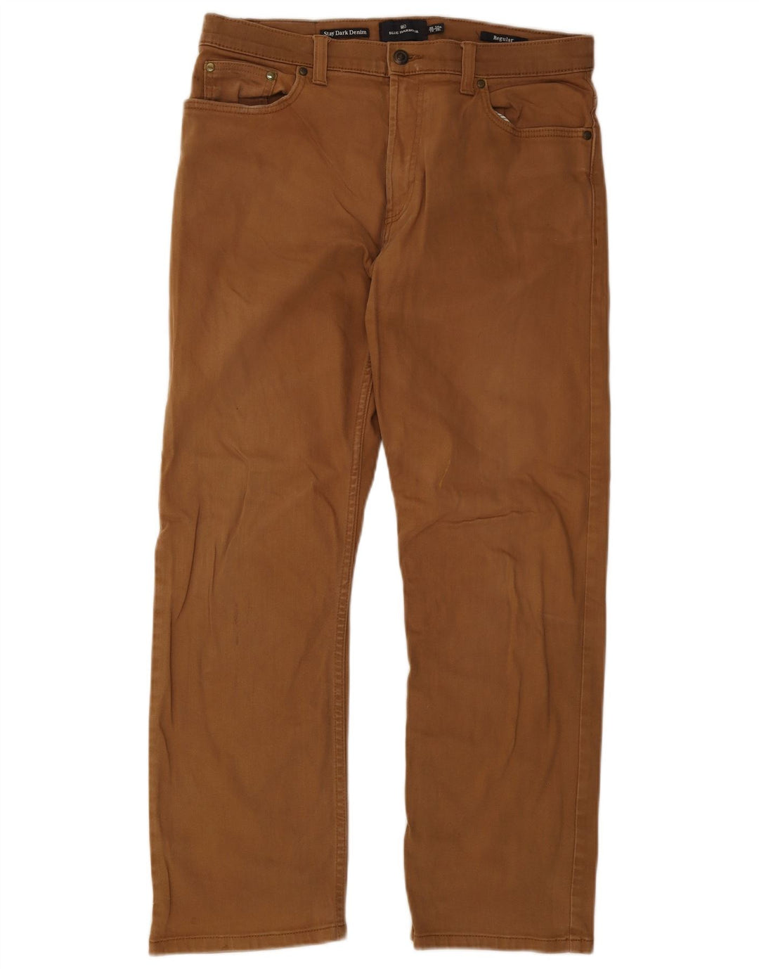 Jeans dritti da uomo Marks & Spencer Blue Harbour W34 L29 cotone marrone