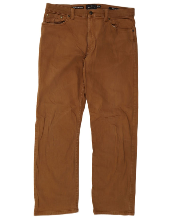 Jeans dritti da uomo Marks & Spencer Blue Harbour W34 L29 cotone marrone