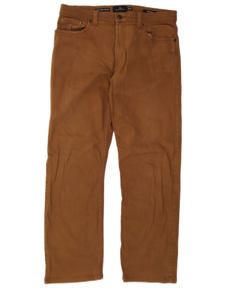 Jeans dritti da uomo Marks & Spencer Blue Harbour W34 L29 cotone marrone