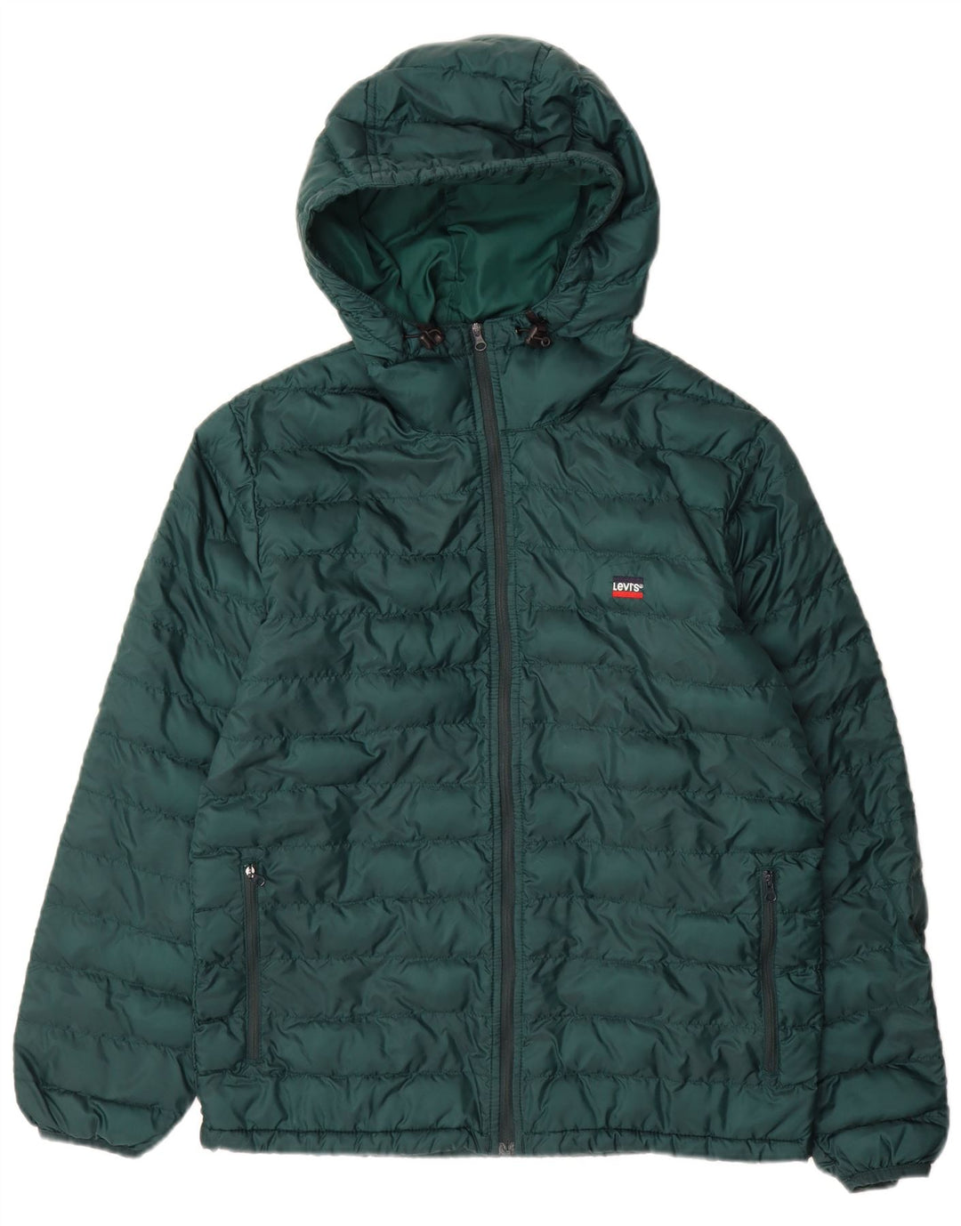 Giacca imbottita con cappuccio da uomo Levi's UK 36 Small Verde Poliestere