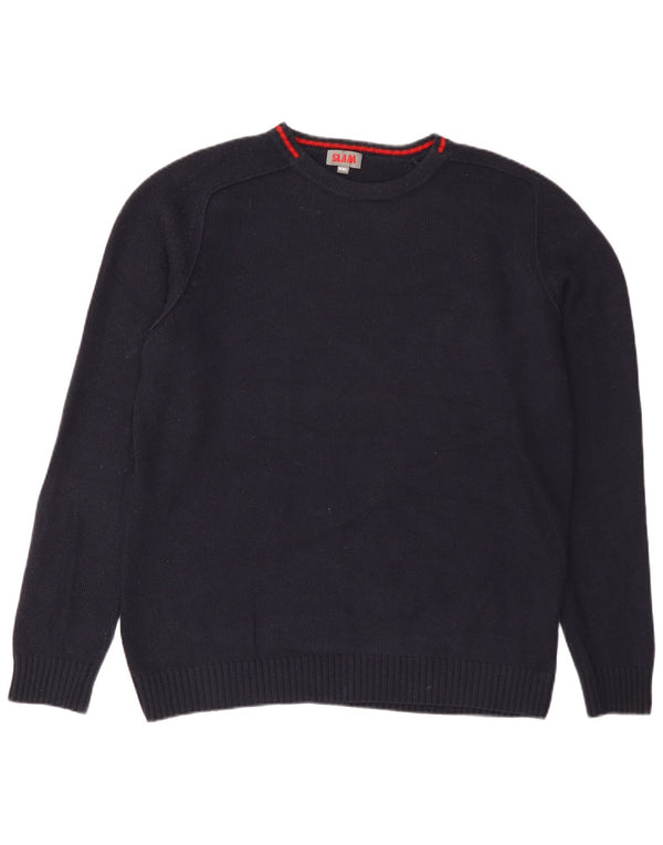 Maglione da uomo con scollo a barca Slam 2XL in lana blu navy