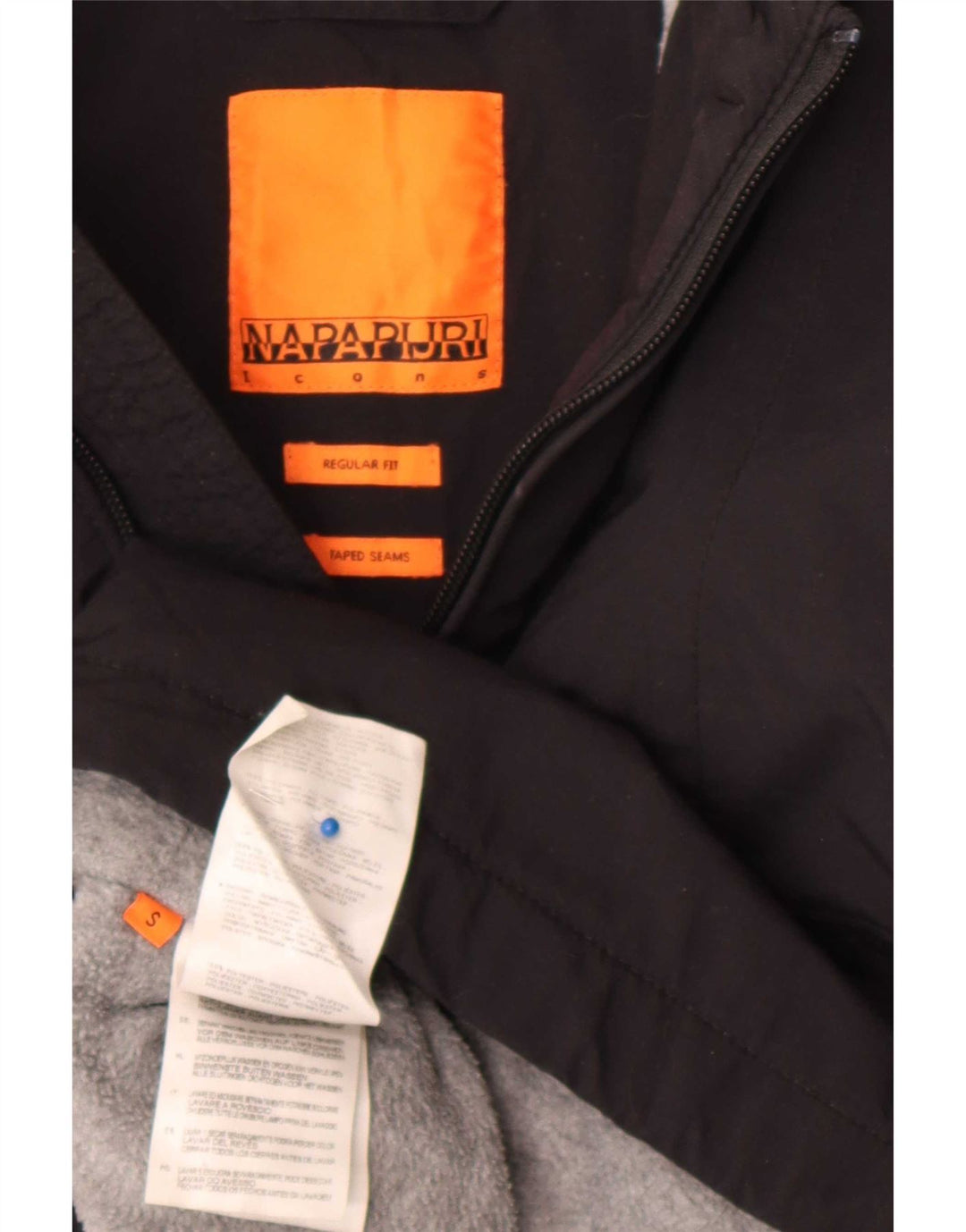 Giacca anorak da uomo con grafica geografica Napapijri UK 36 piccola nera