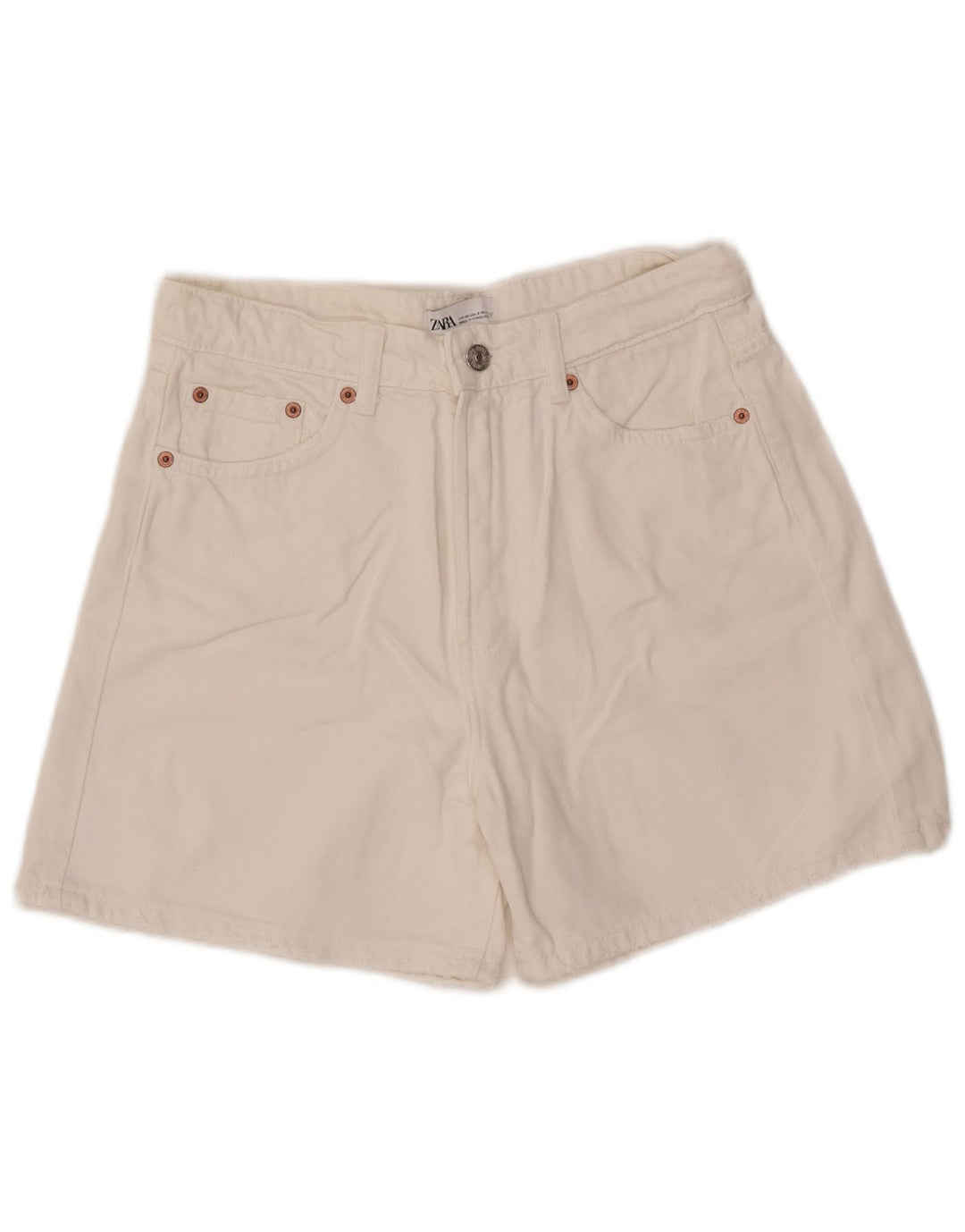 Pantaloncini di jeans da donna Zara EU 40 medi W30 bianchi