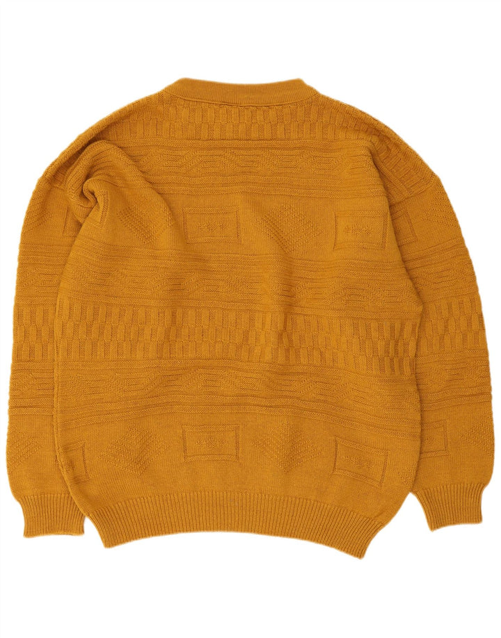 Maglione vintage da uomo con collo dolcevita IT 48/50 Giallo medio