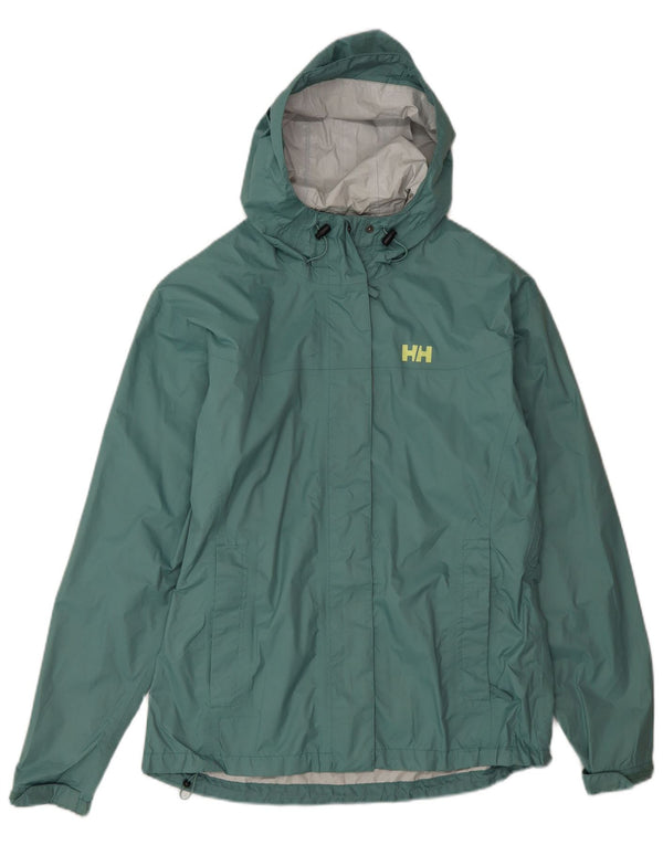 Giacca antipioggia con cappuccio da donna Helly Hansen UK 16 Large Verde Poliammide