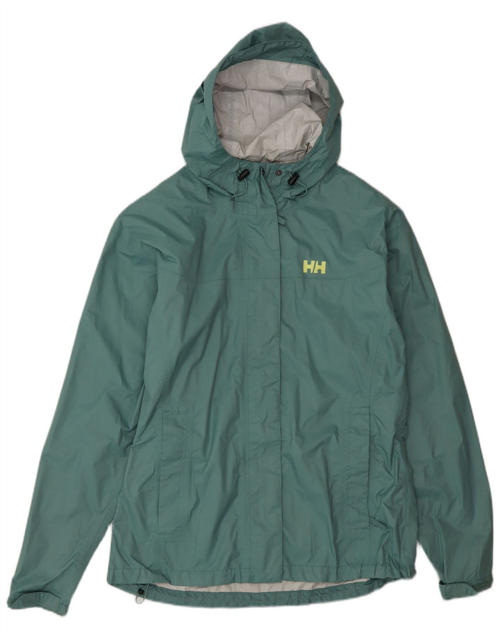 Giacca antipioggia con cappuccio da donna Helly Hansen UK 16 Large Verde Poliammide